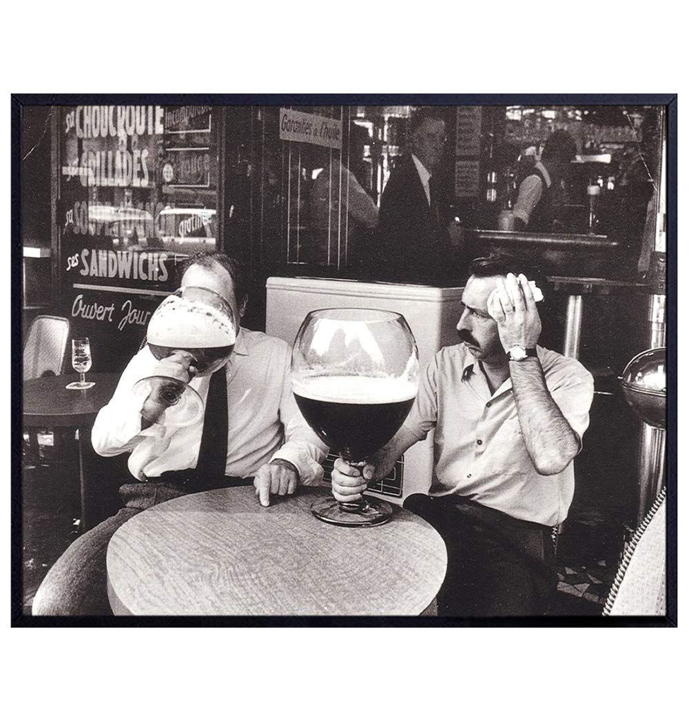 Beer Wall Decor - Bar Wall Decor - Beer Wall Art - Bar Decorations for Walls - Vintage Photo - Decor for Home, Cafe, Dorm, Man Cave, Den, Rec Room - Funny Retro Picture Poster - Beer Gifts