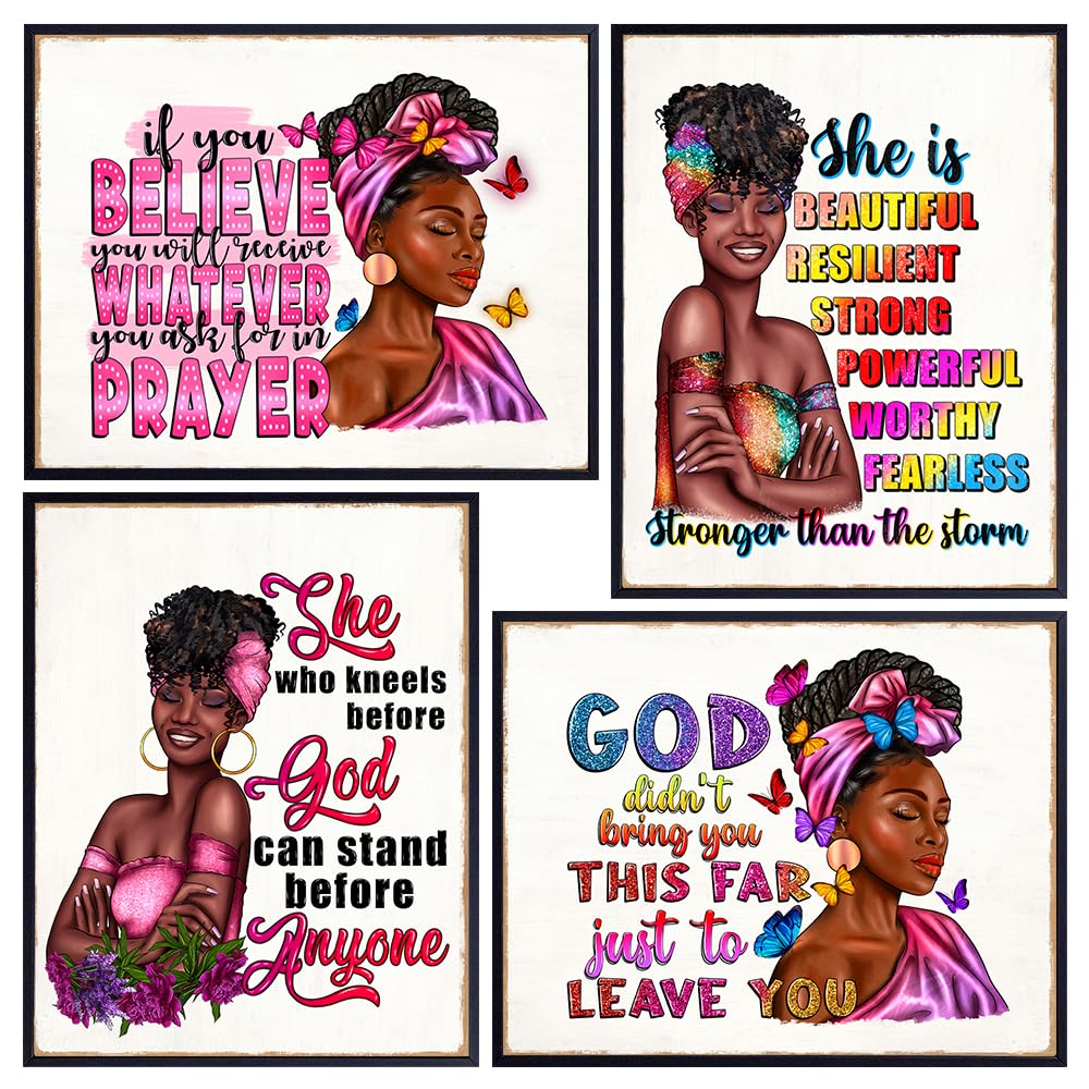 Religious Black women Inspirational quote Set - Women&