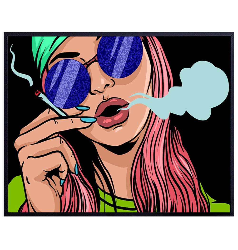 Pshycadellic Hippie Room Decor - Dope Posters - Trippy Psychedelic Room Decor - Stoner Room Decor - Marijuana Decorations - Pothead Gifts - Boho Decor - Dope Wall Art - Blunt Weed Smoking Gifts