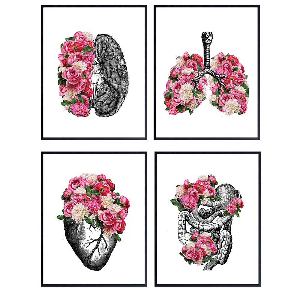 Vintage Contemporary Wall Decor Poster Set - Gift for Doctor, Nurse, Physician, PA - Modern Art, Picture Prints for Home Decoration, Medical Clinic, Dr Office, Bedroom, Living Room, Apartment - 8x10