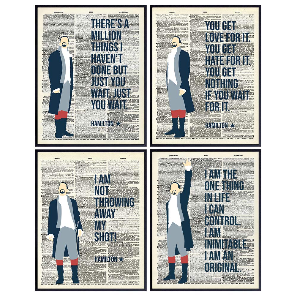 Lin-Manuel Miranda Merch - Alexander Hamilton Musical Merchandise - Motivational Wall Art - Patriotic Gifts - Inspirational Quotes Wall Decor - Office Wall Decor Posters - Broadway Gifts