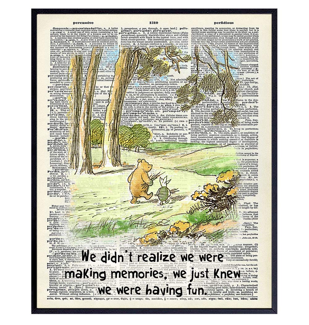 Baby shower Decorations, Gift for Women - Nursery Wall Decor - Quotes Wall Art - Toddler, Little Girl, Baby Boy, Kids Bedroom Decor - Vintage Christopher Robin, Piglet