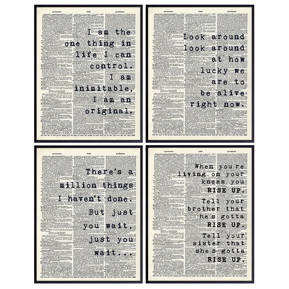 Motivational Quotes Set - Gift for Broadway Play Lyrics Fans - Alexander Musical Merchandise Wall Art, Home Decor Poster Prints for Living Room, Bedroom, Office 8x10 prints