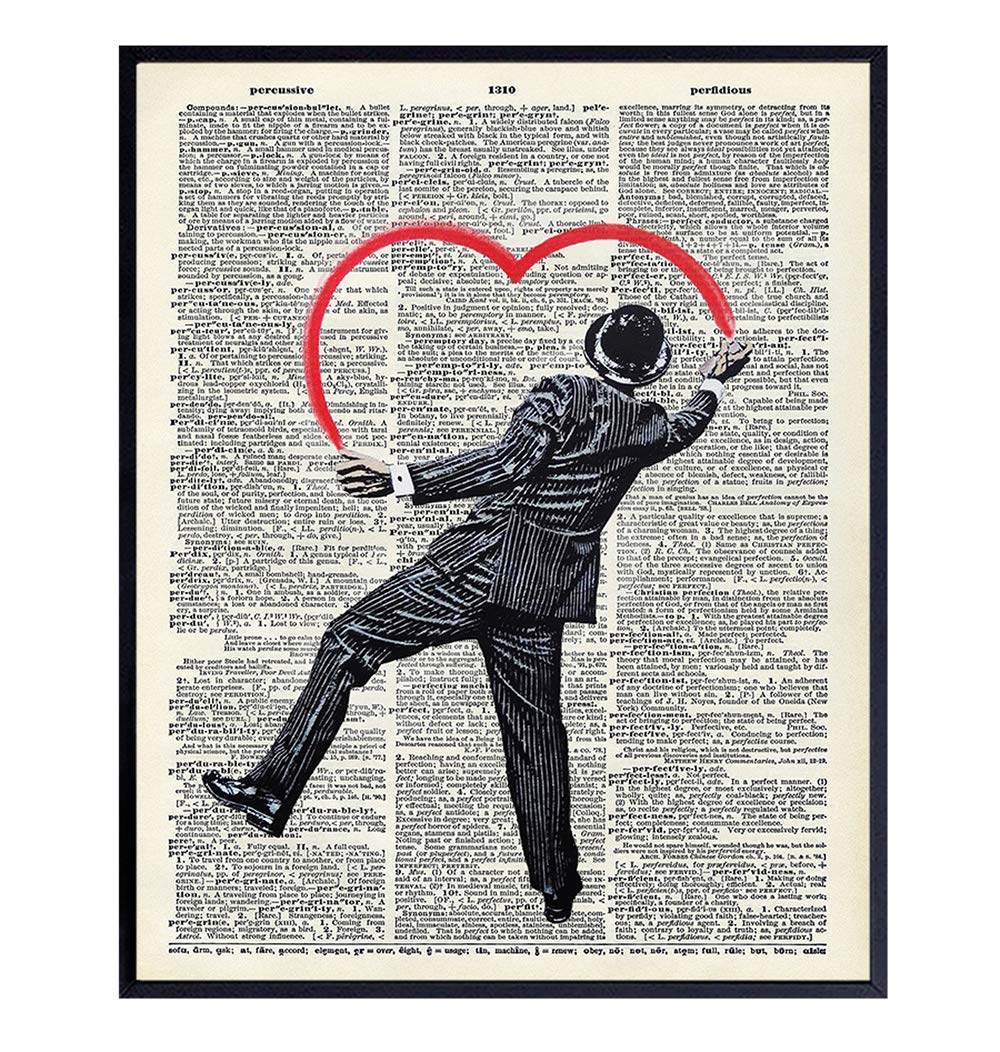 Banksy Wall Art Poster - 8x10 Graffiti, Street Art Mural - Romantic Sentimental Gift for Her, Women, Wife, Girlfriend, Anniversary - Home Decor, Decoration for Bedroom, Living Room - UNFRAMED
