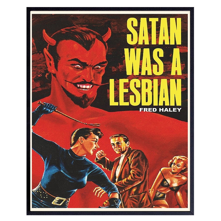 Vintage Lesbian Movie Poster - Funny Retro Wall Art Print for Queer LGBTQ Women - Unique Lesbian Gifts for Girlfriend - Chic Vintage Style Decor - Eclectic Gay Women Lesbian Fiction Home Decor