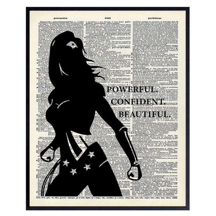 Powerful Woman Wall Art - Inspirational Decor for Girls Bedroom - Motivational poster - Girl Room Decoration - Gift for Women, Comic Book Fan - Motivational Art Print - Empowered Women