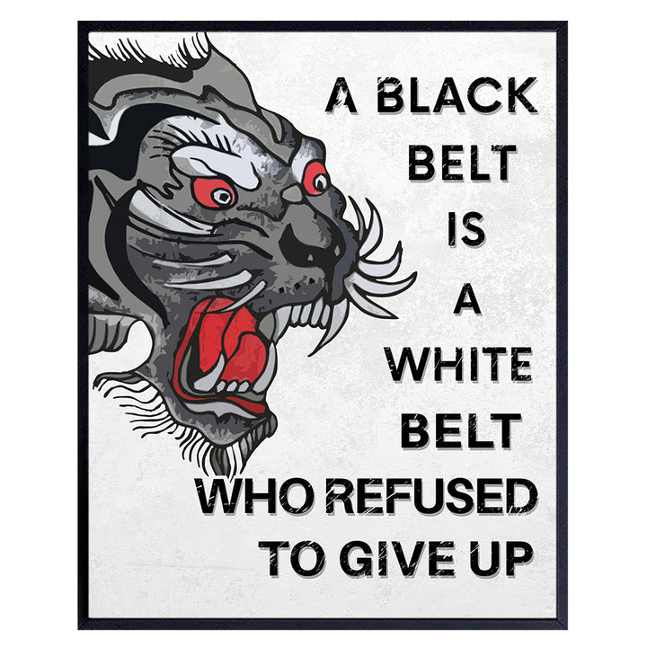 Motivational poster positive Wall Decor - Inspirational Wall Art for Home Gym Decor - Encouraging Wall Decor for Personal Growth, Success, Courage - Gifts for Karate, Martial Arts, MMA Fan