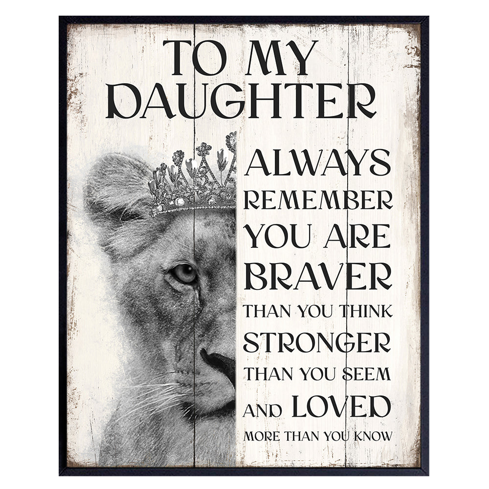 To My Daughter Wall Art - Always Remember You Are - Inspirational Wall Decor - Boho Wall Art - Motivational Poster for Teen Girls Bedroom Decor - Mother Daughter Gifts - Positive Quotes