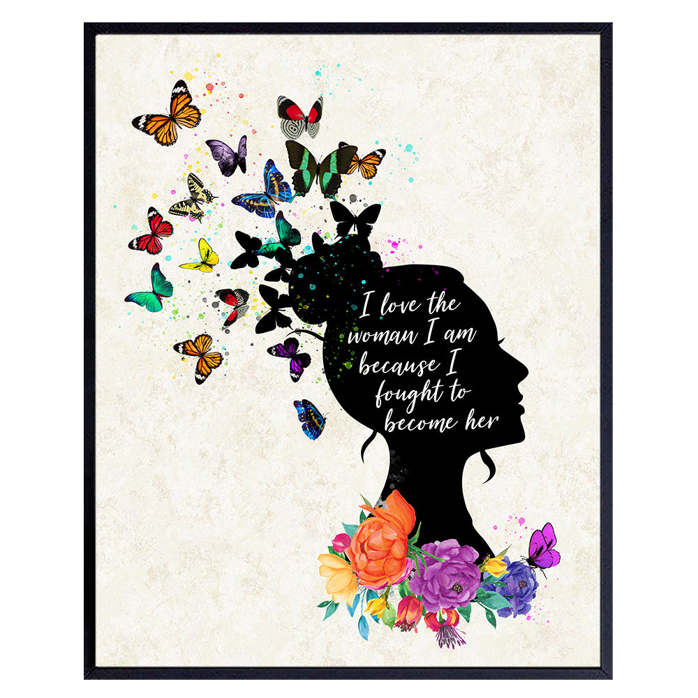 Inspirational Wall Art for Women - positive Quotes Poster - Teen Girls Room, Home Office, Living room, Womens Bedroom Decor - Boho Motivational Decor - Inspiring Wall Art - Encouragement Gifts