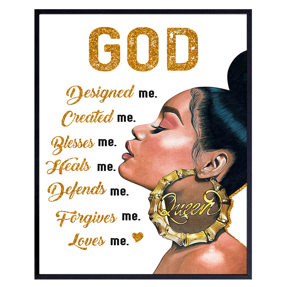 Jesus Christ Black Art - God Wall Decor - Christian Gifts for Women - African Americans - Black women Wall Art - Christian Wall Decor - Faith in God - African American Wall Art - Christian Art