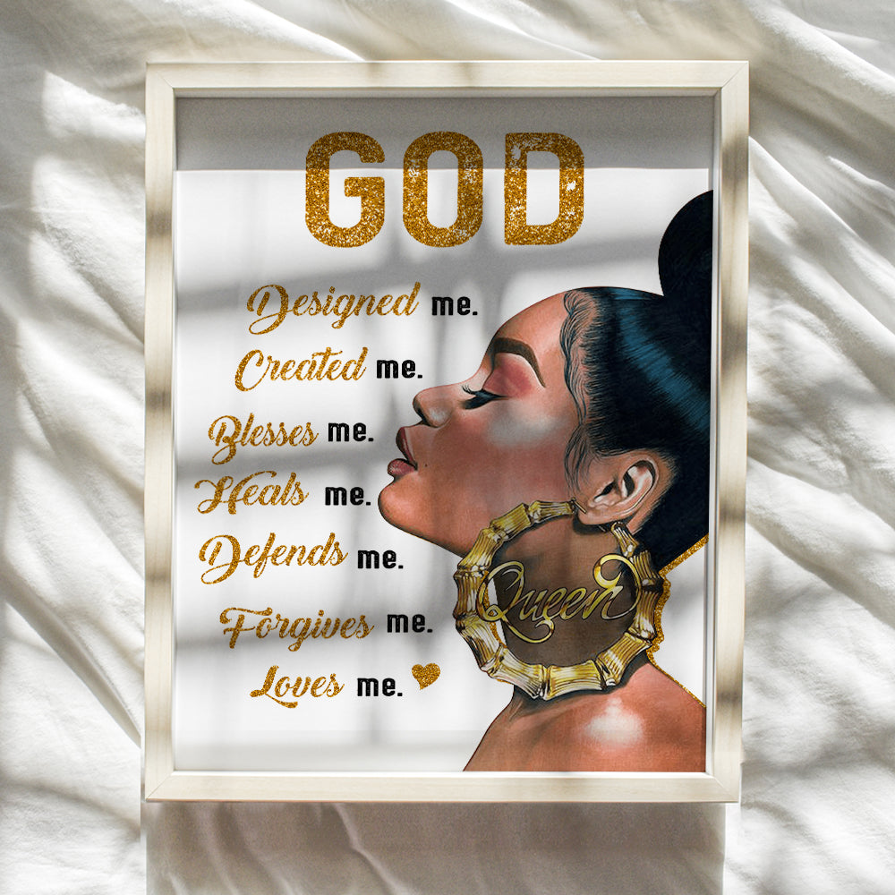 Jesus Christ Black Art - God Wall Decor - Christian Gifts for Women - African Americans - Black women Wall Art - Christian Wall Decor - Faith in God - African American Wall Art - Christian Art